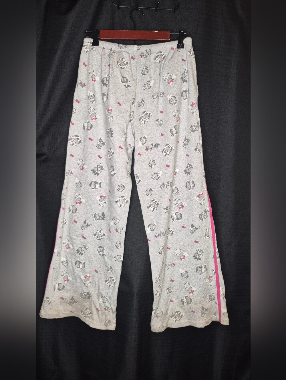 Sanrio Gray and Pink Printed Kids Pajama Bottoms